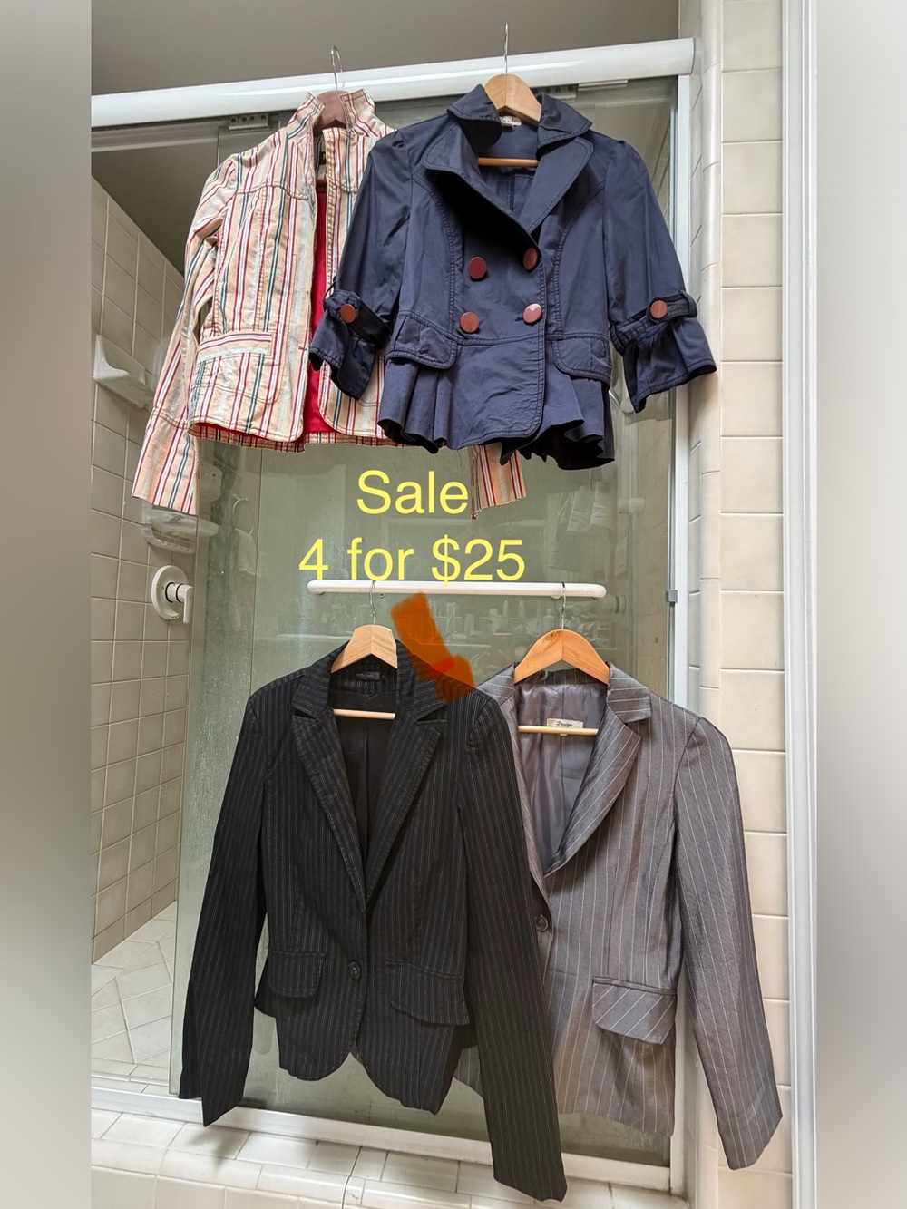 Mixed Women's Blazer Lot - Navy, Black, Gray, S size , good condition,4for$25